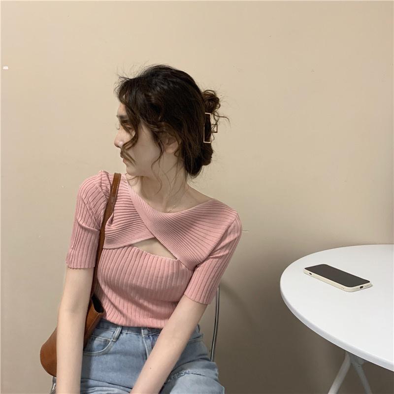 MS287 Áo len tay lỡ xoắn ngực mặc được 2 kiểu phong cách tiểu thư nhẹ nhàng