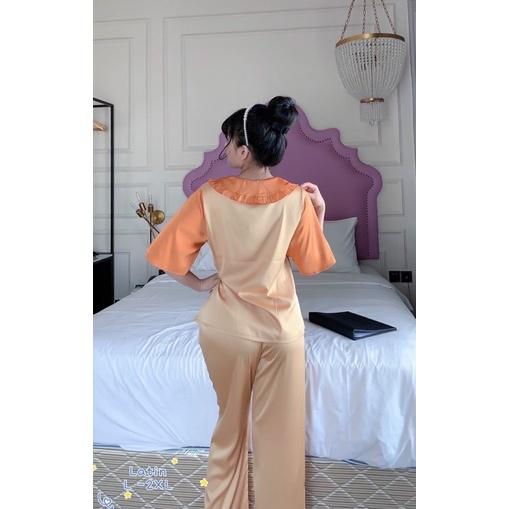 Đồ bộ lụa Latin cổ bèo