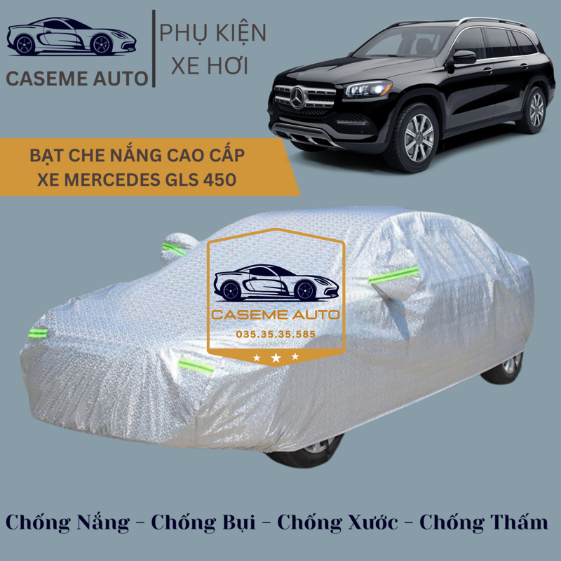 [MERCEDES GLS 450] Bạt phủ xe ô tô tráng nhôm cao cấp dành cho xe MERCEDES GLS 450 , 3 lớp chống nóng, chống thấm, chống bụi - Hàng Chính Hãng