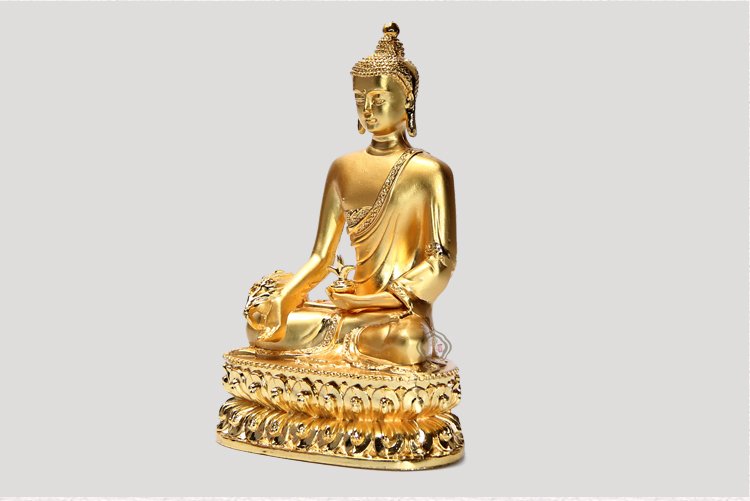 Tượng Phật Dược Sư bằng hợp kim mạ vàng C14