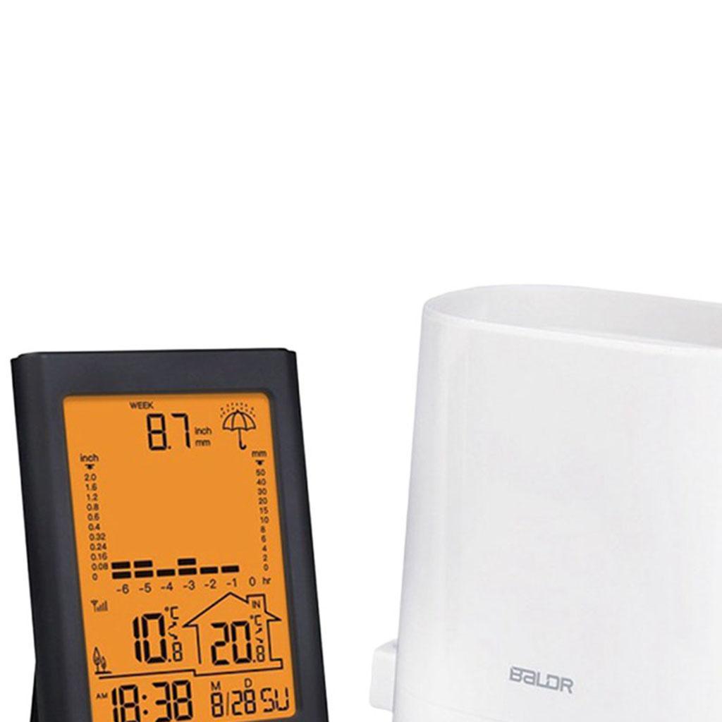 Rain Gauge Rainfall History Weather Station Gauge Rainfall for in/Outdoor Black