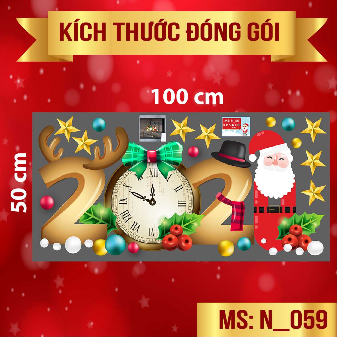 DECAL TRANG TRÍ NOEL 2021 COMBO SỐ 68