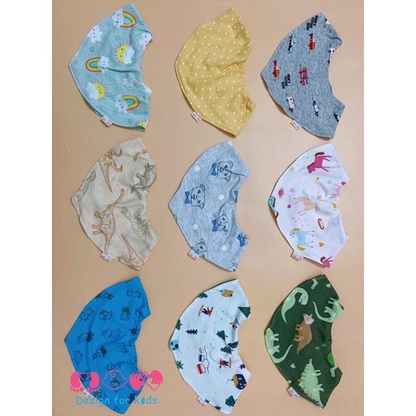 Yếm đeo cổ vải cotton xuất dư 2 lớp cho bé 0-5 tuổi