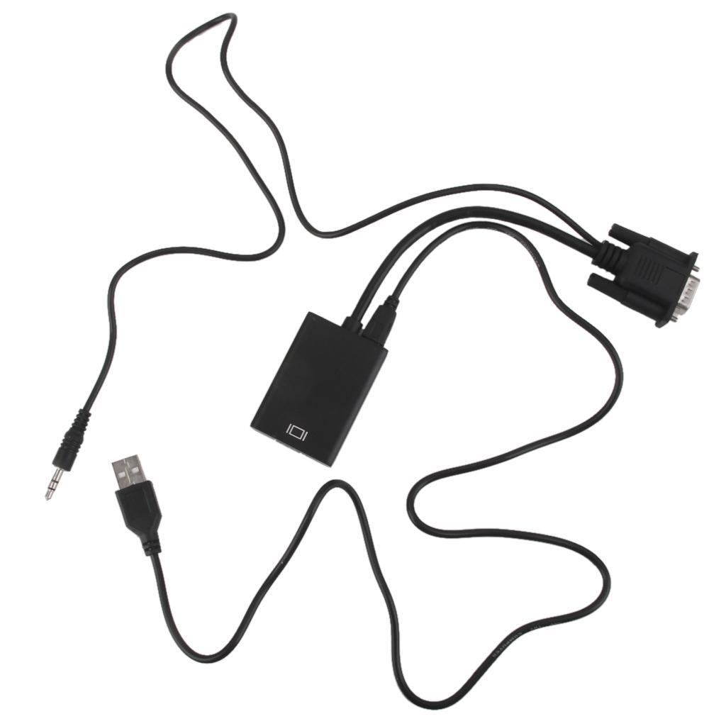 VGA Male with Audio Cable to HDMI Converter Adapter for HDTV PC DVD