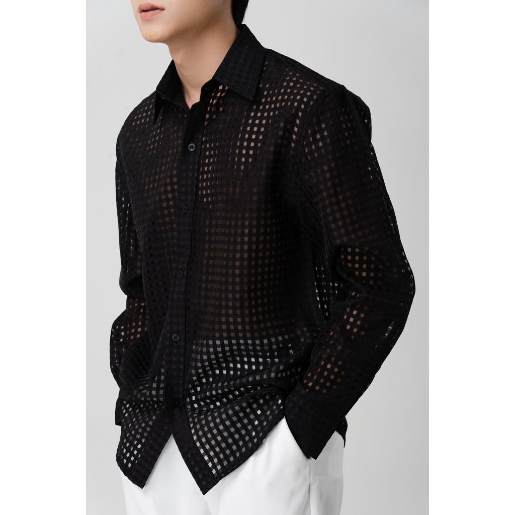 Áo Sơ Mi Nam Dài Tay Vải Xuyên Thấu Thương Hiệu Mr Twins