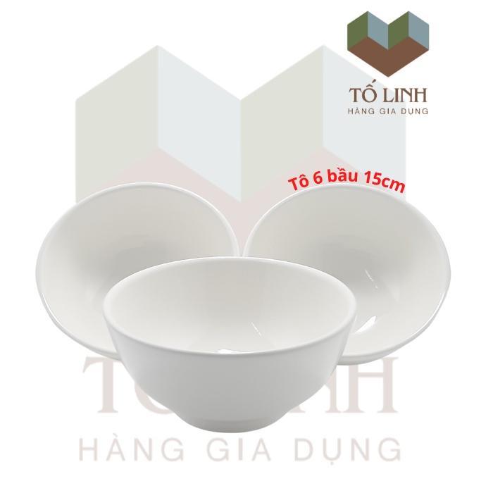 Combo bộ 3 tô sứ trắng không hiệu 15cm,,Set 3 tô sứ trắng 6 inch K-H