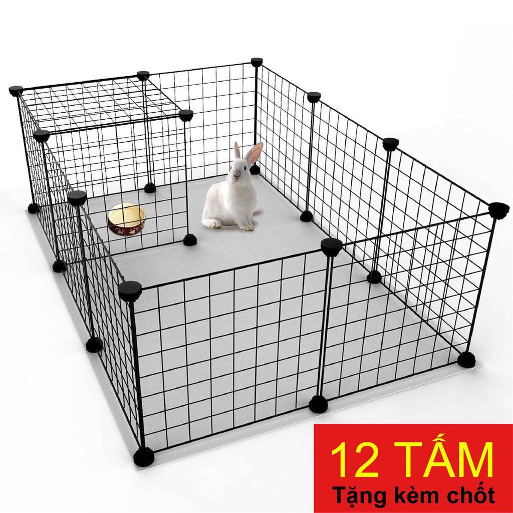 Combo 12 Tấm Lưới 35x35cm - Tấm Ghép Làm Chuồng Quây Cho Chó Mèo Thú Cưng