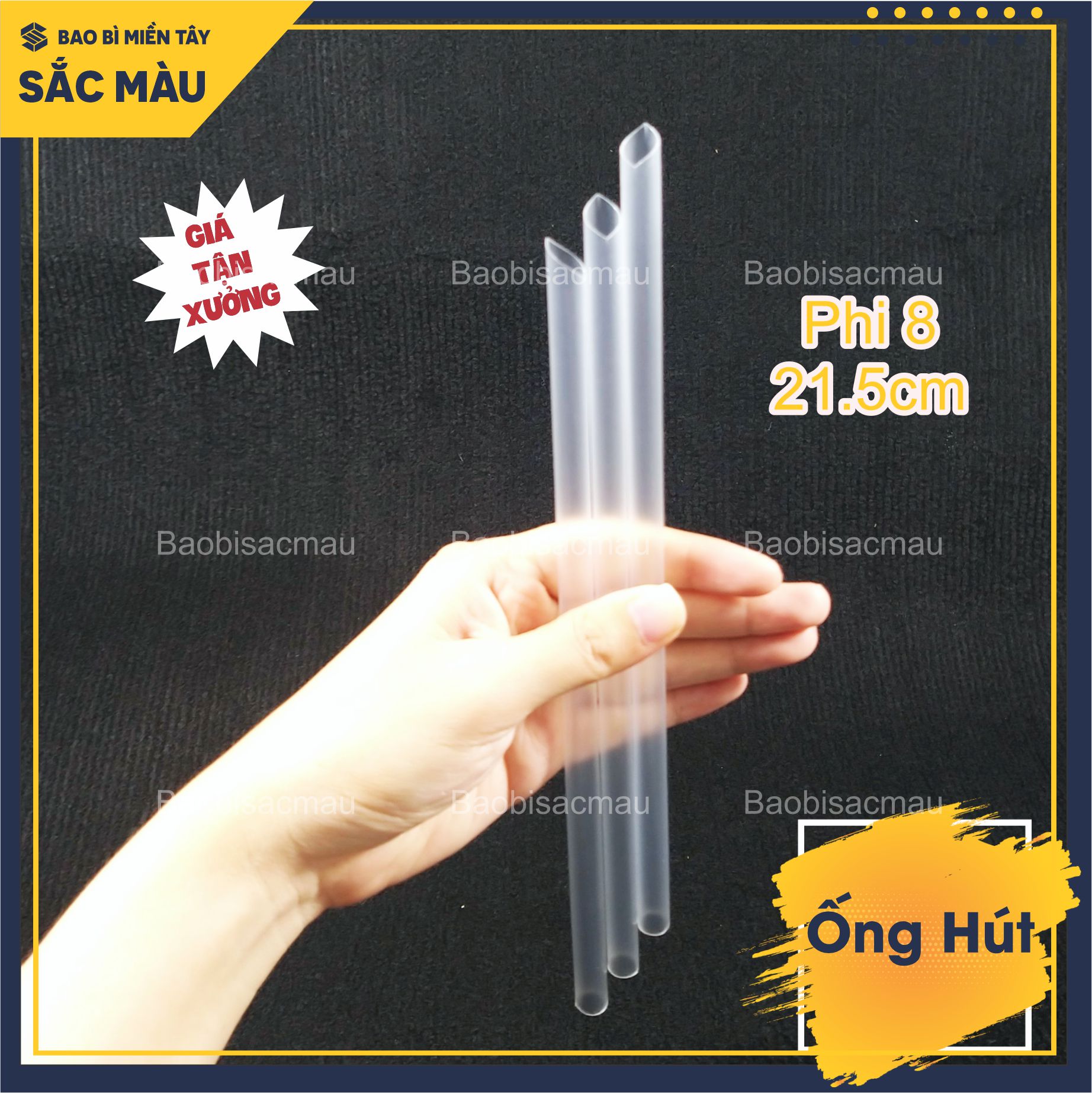 500G Ống hút trà sữa, ống hút cà phê, sinh tố có đầu nhọn 21.5CM