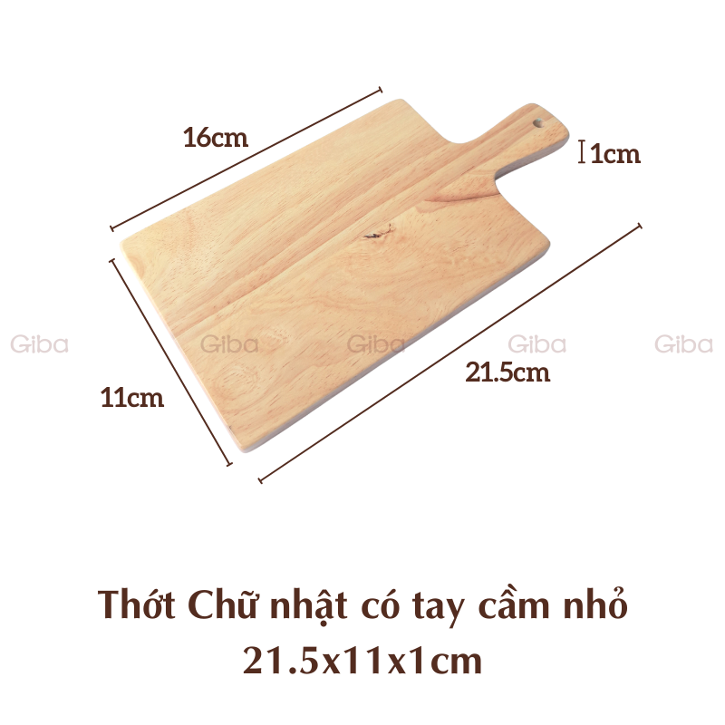 Thớt chữ nhật, thớt tròn có tay cầm, tấm lót bằng gỗ dùng để trang trí đồ ăn, chụp ảnh