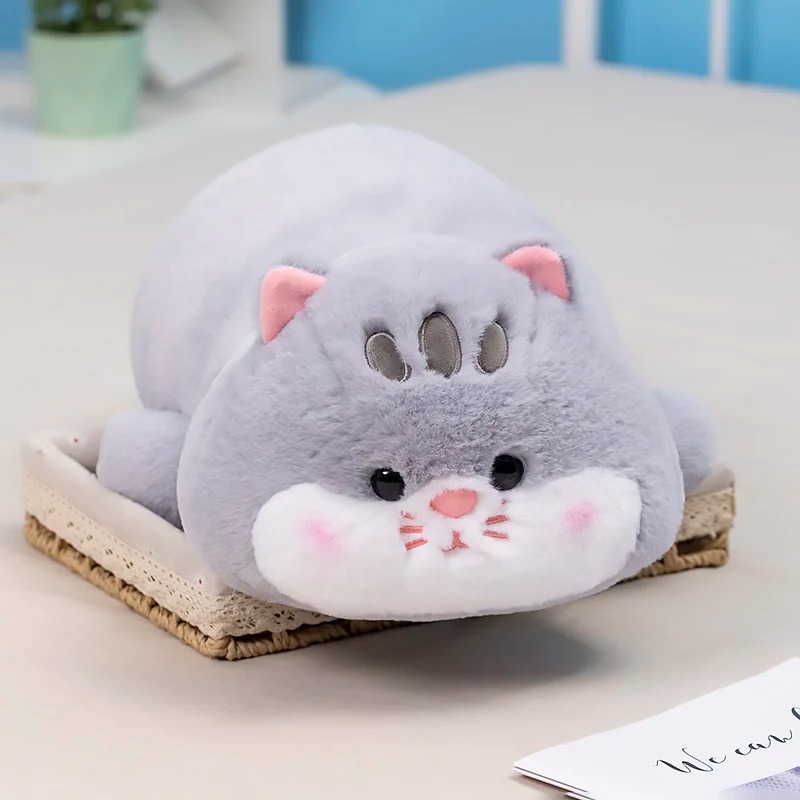 Thú nhồi bông mèo mặt ngơ ngác - Size từ 50cm đến 95cm - Quà tặng gấu bông mèo đuôi sọc lông mềm mại êm mịn