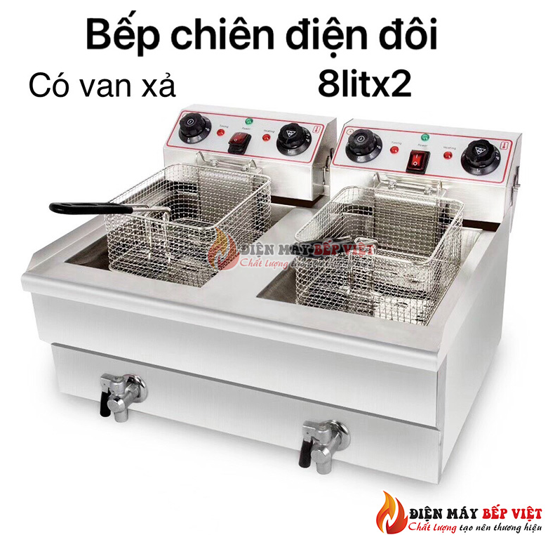 Bếp Chiên Đôi Có Van Xả EH102V 8L+8L, Bếp Chiên Nhúng, Bếp Chiên Điện