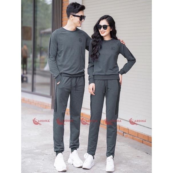-Bộ thể thao nam nữ️Bộ thu đông chất cotton da cá cao cấp
