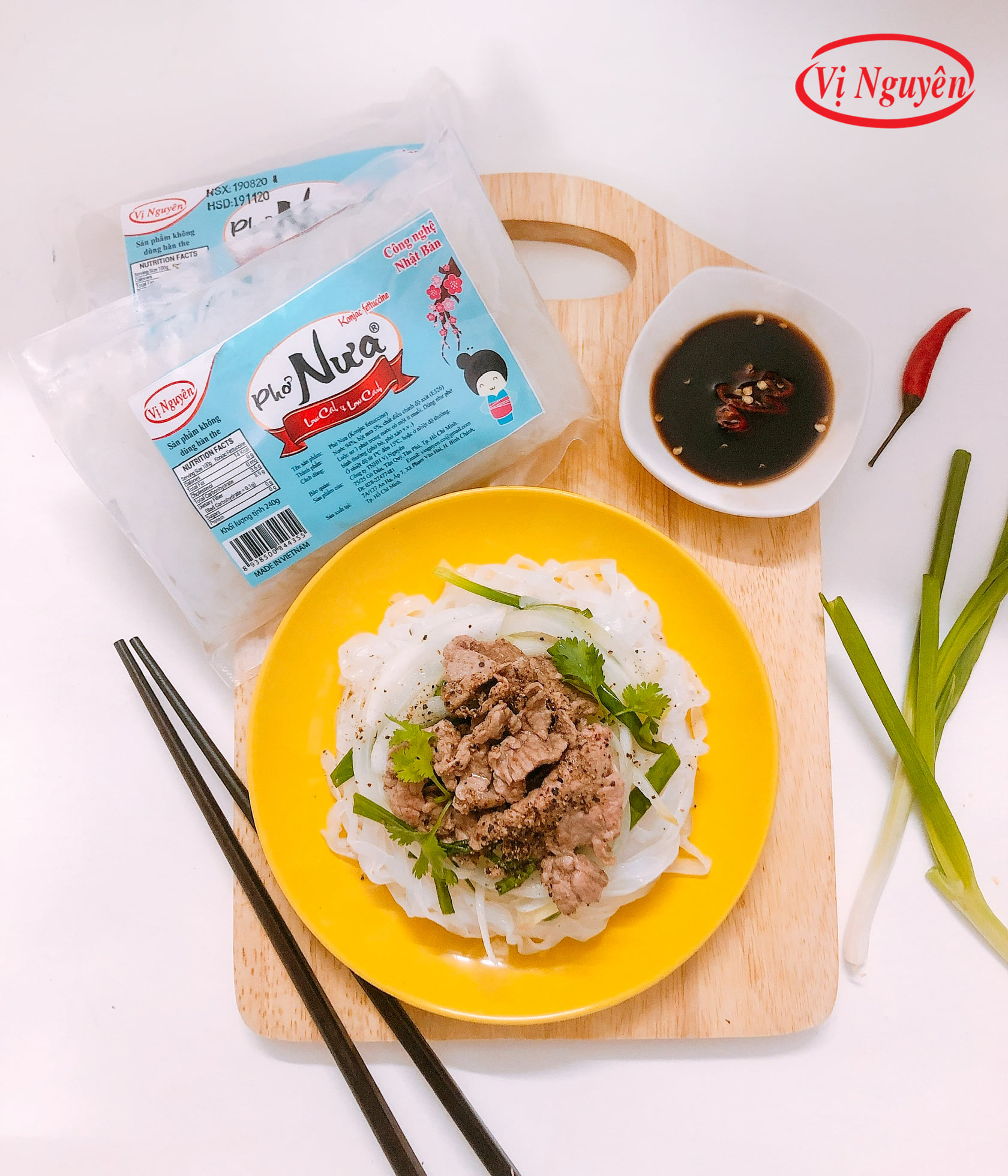 Combo 3 Gói Phở Nưa 2 Gói Miến Nưa Vị Nguyên 240Gram