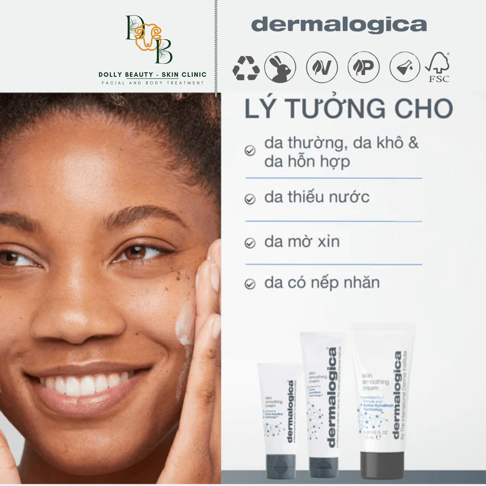 DERMALOGICA Kem dưỡng ẩm liên tục 48h SKIN SMOOTHING CREAM - Dolly Beauty