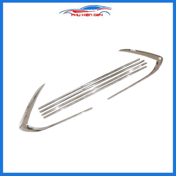 Bộ nẹp viền chân kính cong kính Outlander 2016-2022 Inox sáng bóng chuẩn form xe