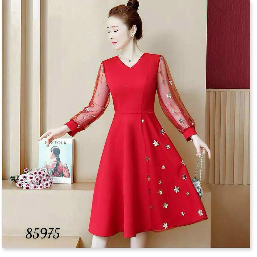 ĐẦM XÒE UMI TAY DÀI PHỐI LƯỚI SAO VÔ CUNG XINH XẮN NYNA STORE