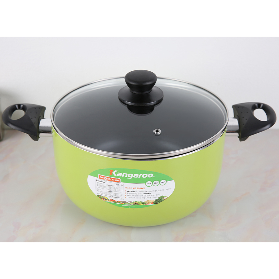 Bộ nồi nhôm Kangaroo không đáy từ - KG993MX