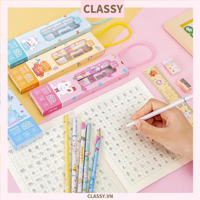 Bộ 5 dụng cụ học tập tiện lợi Classy, quà tặng học sinh dễ thương nhiều màu lựa chọn PK1317