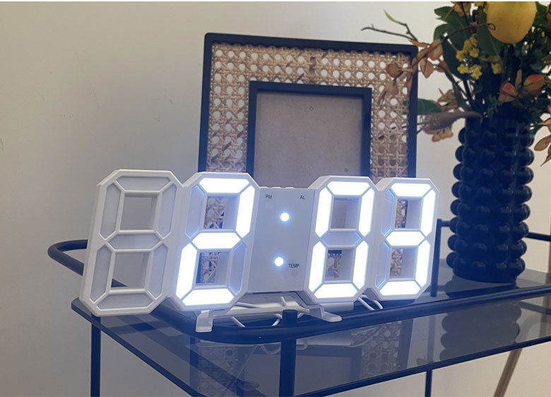 Đồng hồ đèn led để bàn có đo nhiệt độ - Đen