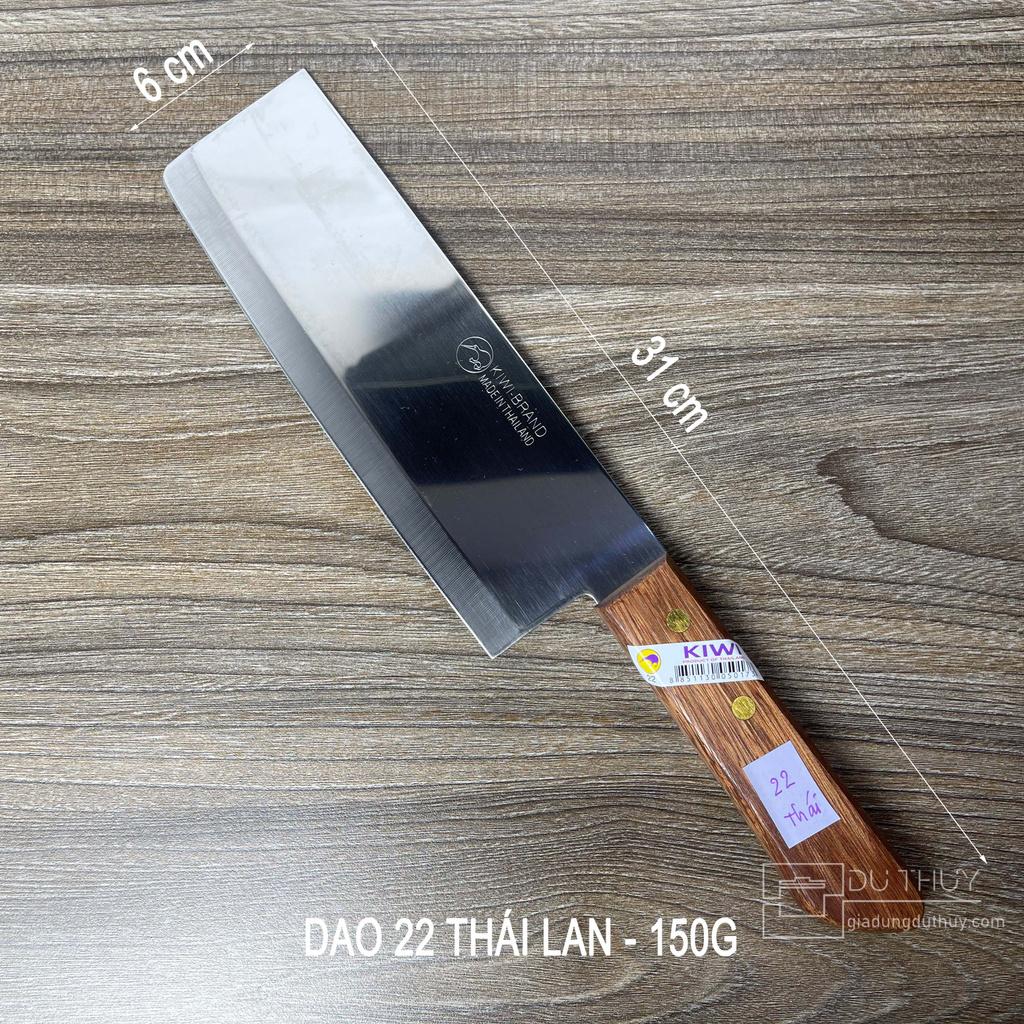 Dao thái thịt làm bếp, gọt hoa quả cán gỗ mũi nhọn, mũi vuông sắc bén, bền đẹp hàng thái lan chính hãng có tem Kiwi