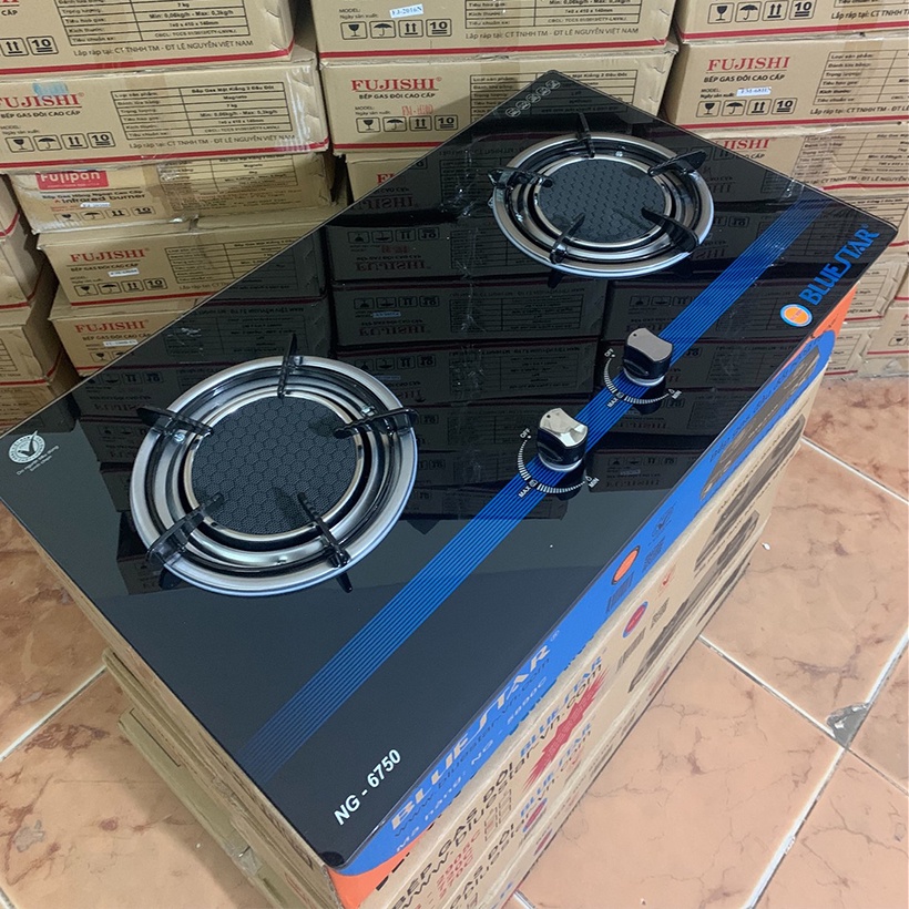 Bếp gas âm hồng ngoại Bluestar NG-6750C, 2 vòng lửa có đầu hâm - Hàng chính hãng