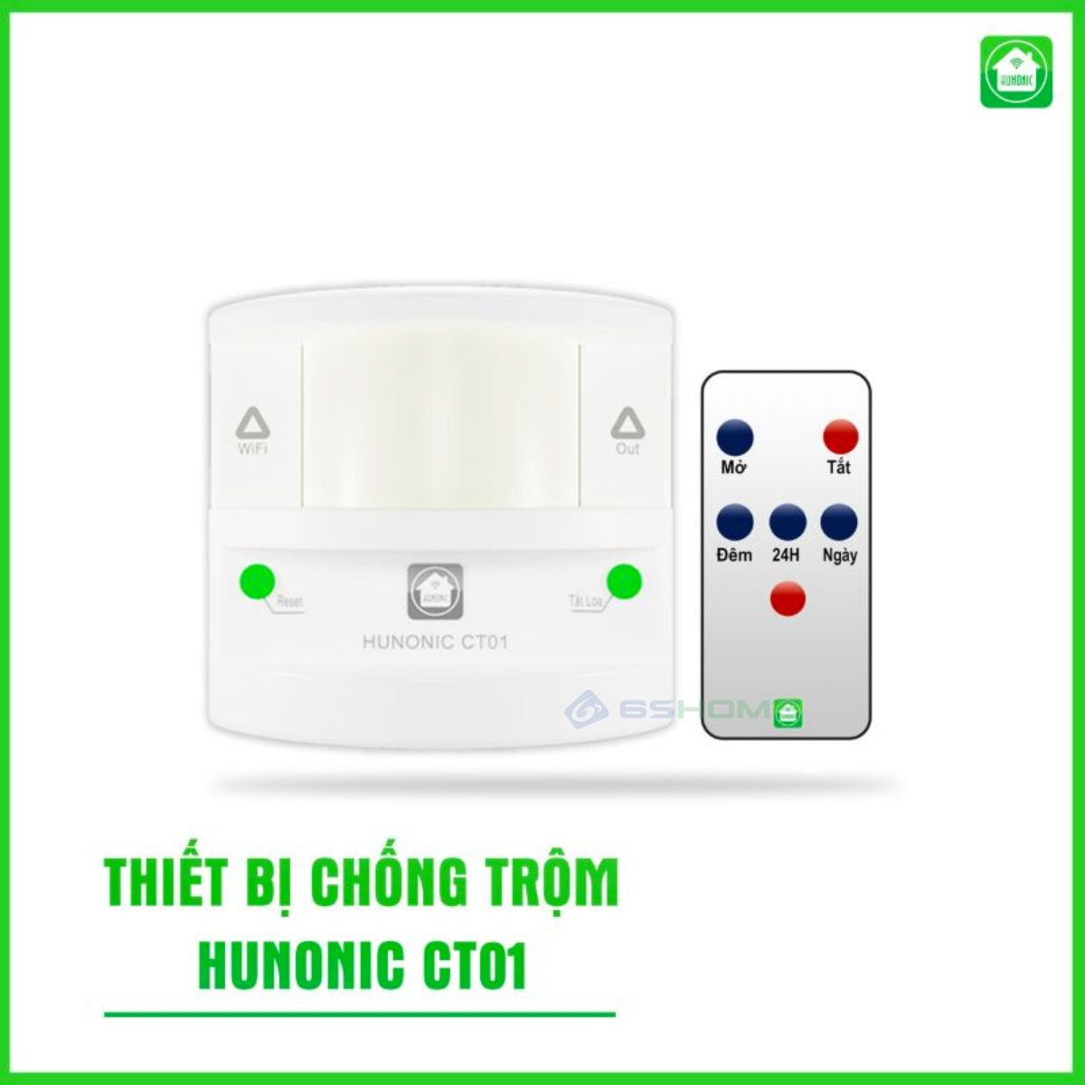 Thiết Bị Chống Trộm, Báo Khách WiFi Hunonic CT01, App Tiếng Việt, Phát Hiện Chuyển Động, Còi Hú Cảnh Báo Qua Điện Thoại