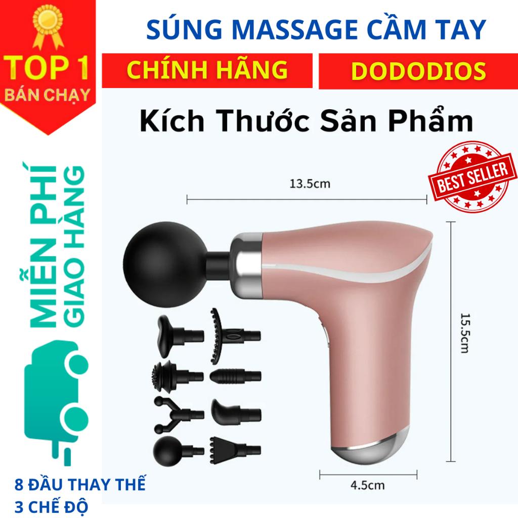 Hình ảnh Máy Massage Cầm Tay Toàn Thân 3 Cấp Độ, 8 Đầu Thay Thế dododios - Chuyên Sâu Vai Lưng, Giảm Đau Cơ - Chính Hãng