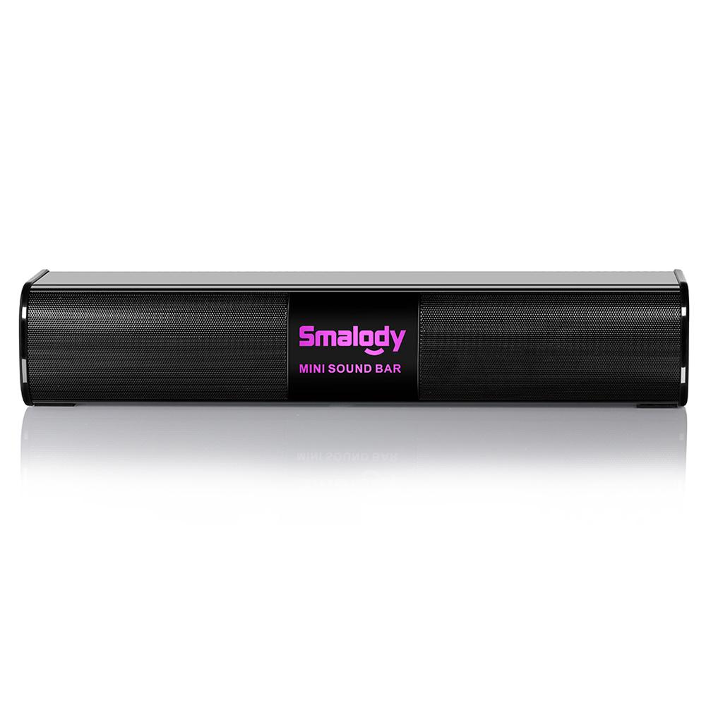 Loa Bluetooth không dây di động Smalody 10W Đèn LED đầy màu sắc âm thanh nổi Mini Soundbar U Disk TF Card