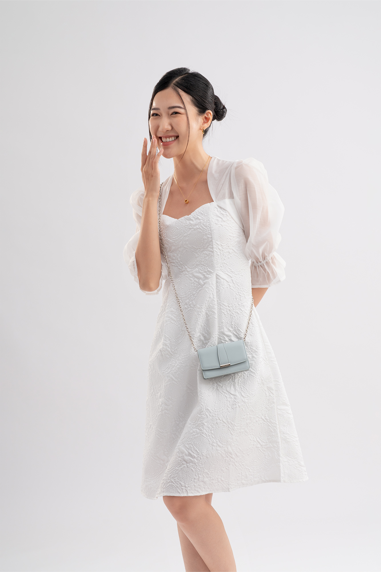 Ví Yuumy ( Thời trang nữ phối dây đeo chéo mini xinh xắn - Ví da Seasand YV101 )