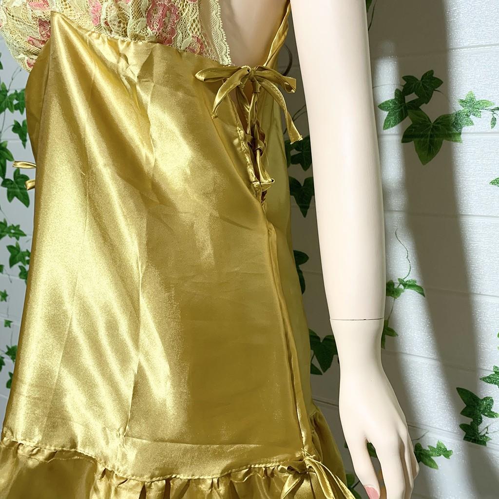 Đầm ngủ sexy FREE SHIP ️ Đầm ngủ dễ thương dáng xòe nhiều màu, chất phi lụa mềm mịn, quyến rủ, D5