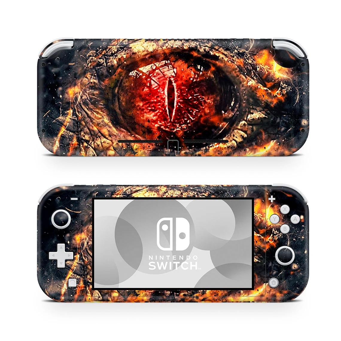 Skin decal dán Nintendo Switch Lite mẫu mắt rồng (dễ dán, đã cắt sẵn)