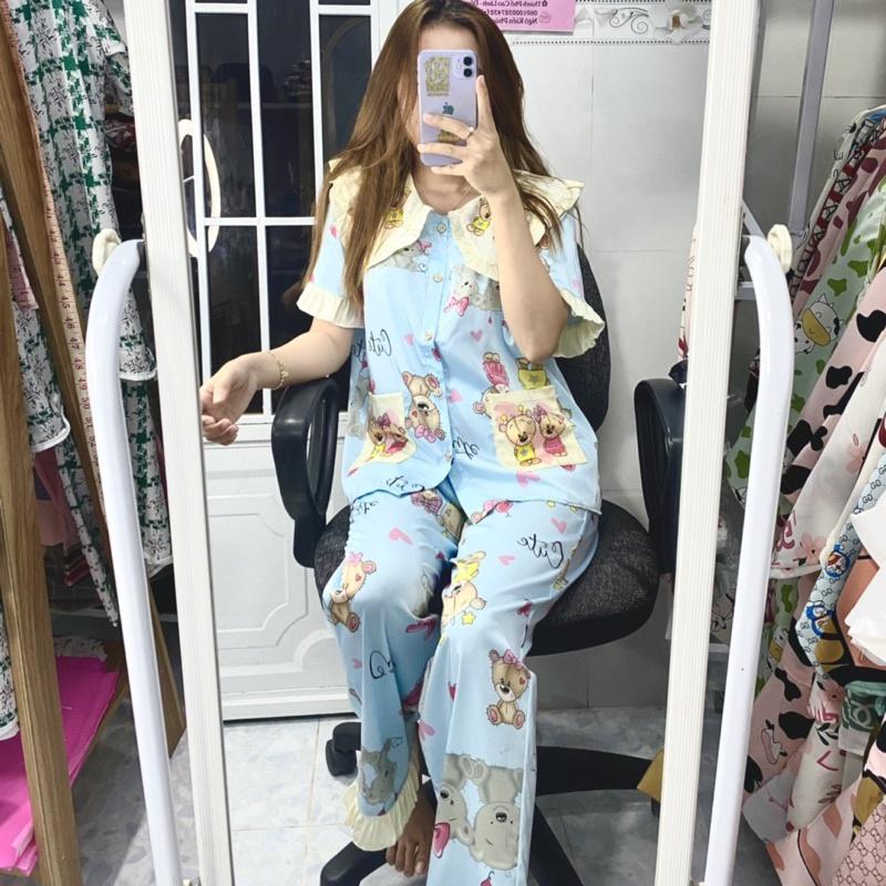 Đồ bộ mặc nhà tiểu thư chất lụa latin sara size dưới 60kg