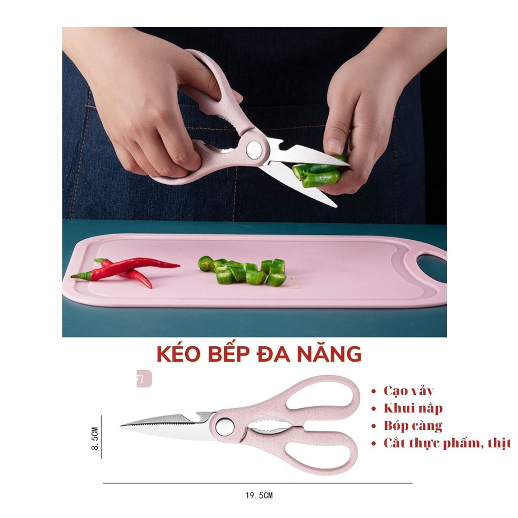 Bộ Dao kéo làm bếp 6 món Minchan lúa mạch sắc bén tiện lợi - cắt thái thịt, thực phẩm, gọt trái cây, cắt bánh mì, bào vỏ