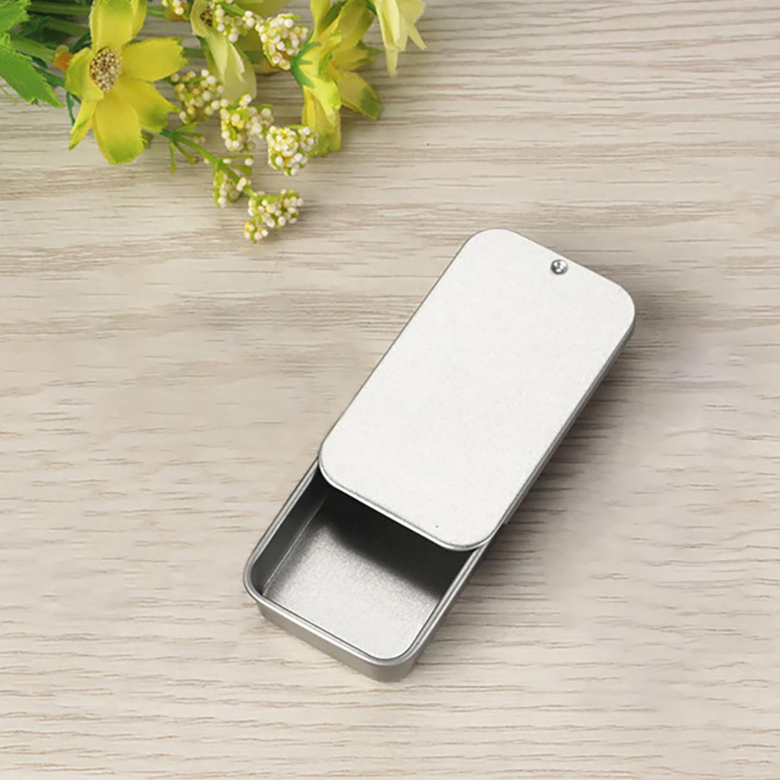 Tin Box Container Metal Tin Sundries Organizer Storage Can Slide Top Rectangle Easter Egg Tin Box Cookie Tins for Travel Party Holiday Gifts