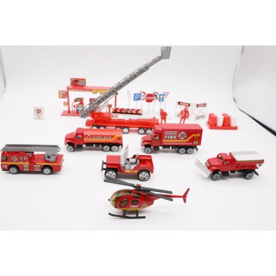 Đồ chơi mô hình Hộp xe cứu hỏa nhiều chi tiết cho bé