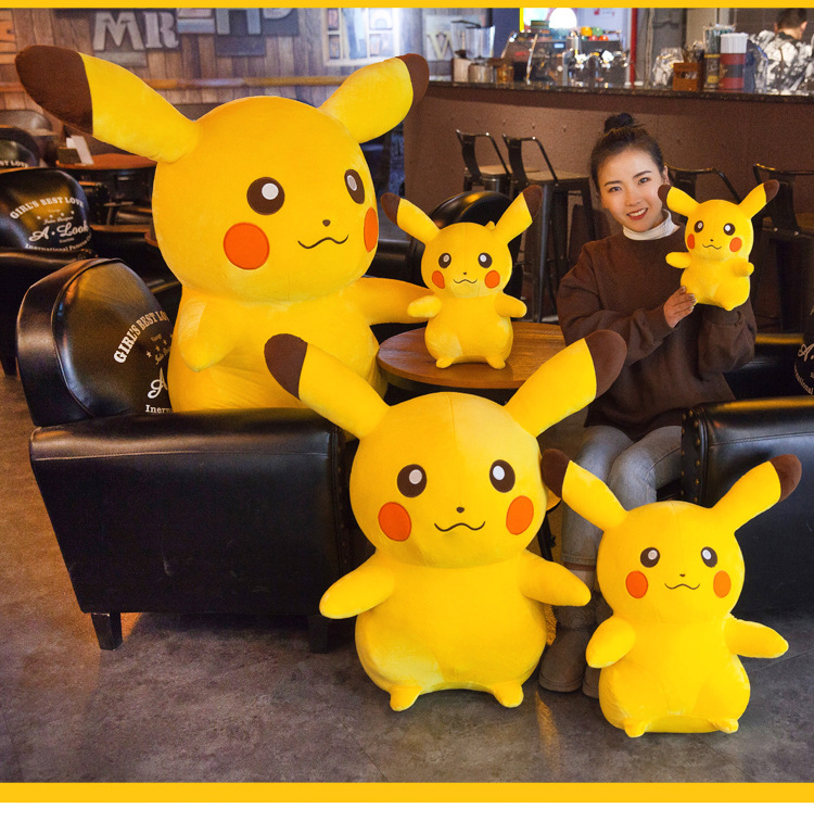 Gấu Bông Pikachu Dễ Thương Siêu Mềm Mịn Cho Bé (20cm---65cm) Hàng Xịn Cao Cấp Loại 1, An Toàn Cho Người Sử Dụng (Tặng Kèm 1 Ví Da 12 Ngăn Đựng Thẻ ATM, CCCD)