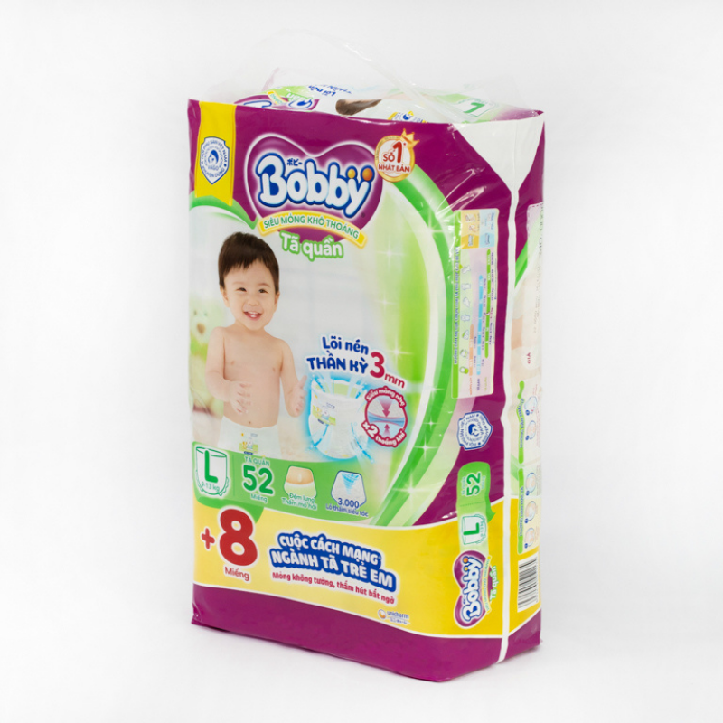 Tã quần Bobby size L 52 miếng (cho bé 9 - 13kg)