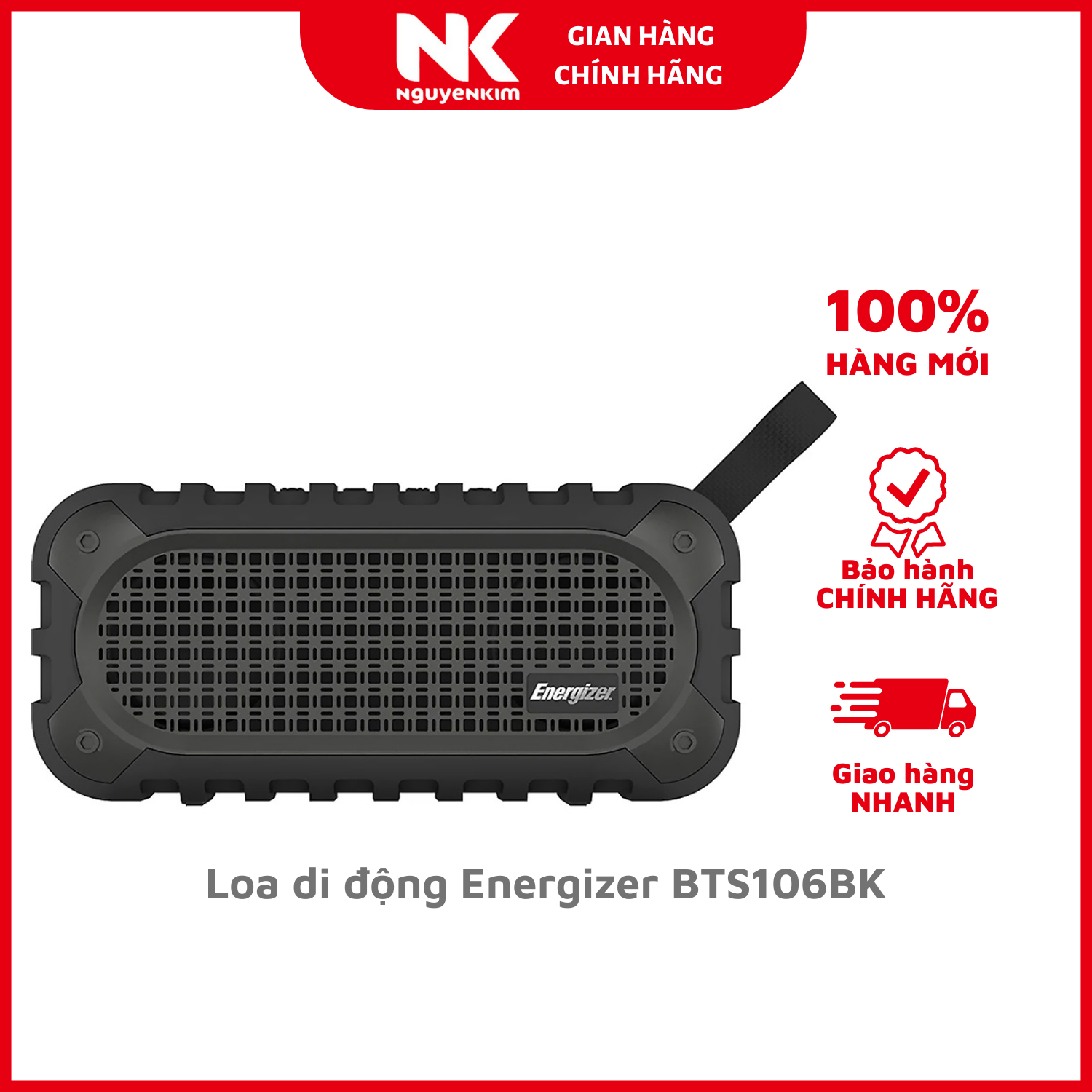 Loa di động Energizer BTS106BK - Hàng Chính Hãng