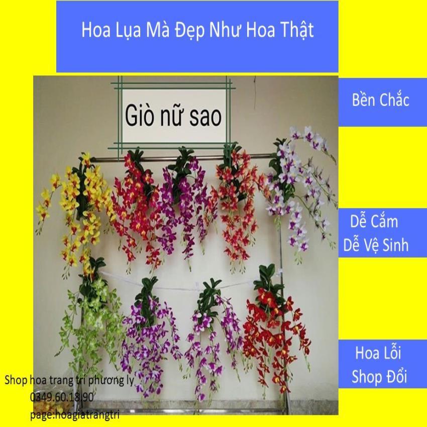 Hoa lụa hoa trang tríchùm hoa lan sao trang trí cap cấp