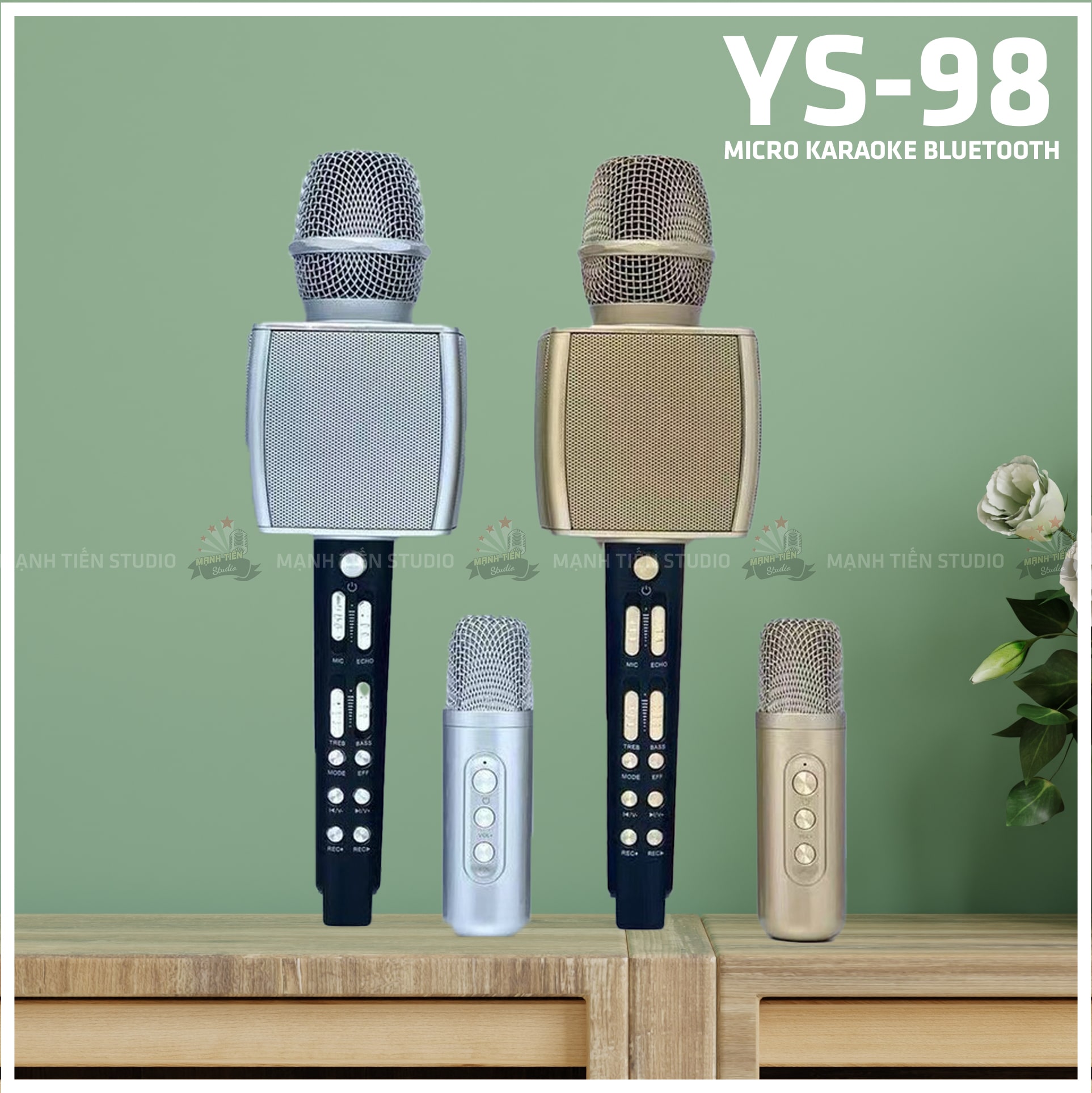 Micro bluetooth Su Yosd YS 98 - Micro karaoke kèm loa SONG CA không dây tiện lợi - Điều chỉnh âm lượng, echo, hiệu ứng đổi giọng - Siêu hút tiếng, hát siêu hay, chống hú siêu tốt - Hàng nhập khẩu