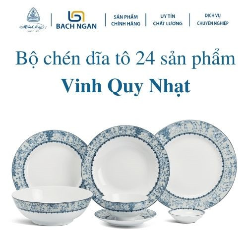 Bộ 10 Chén sứ cao cấp Minh Long 11.5cm Vinh Quy Nhạt dùng ăn cơm trong gia đình, đãi khách hay tặng quà tết