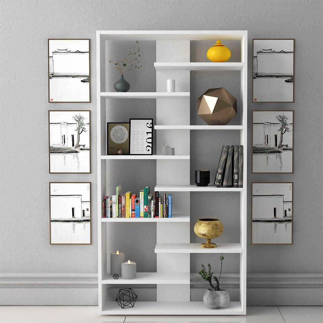 Kệ sách gỗ MDF kiểu dáng hiện đại nhỏ gọn SMLIFE Bernado