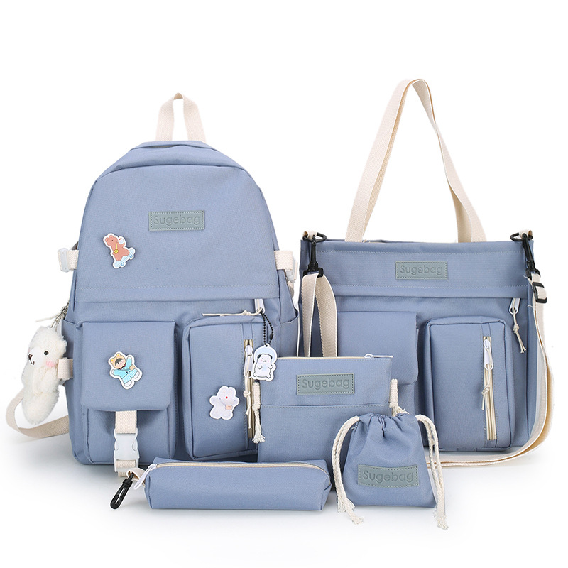 Combo set 5 món balo nữ balo cấp 1 balo cấp 2 balo cấp 3 siêu đẹp đáng yêu SUGEBAG mã 372