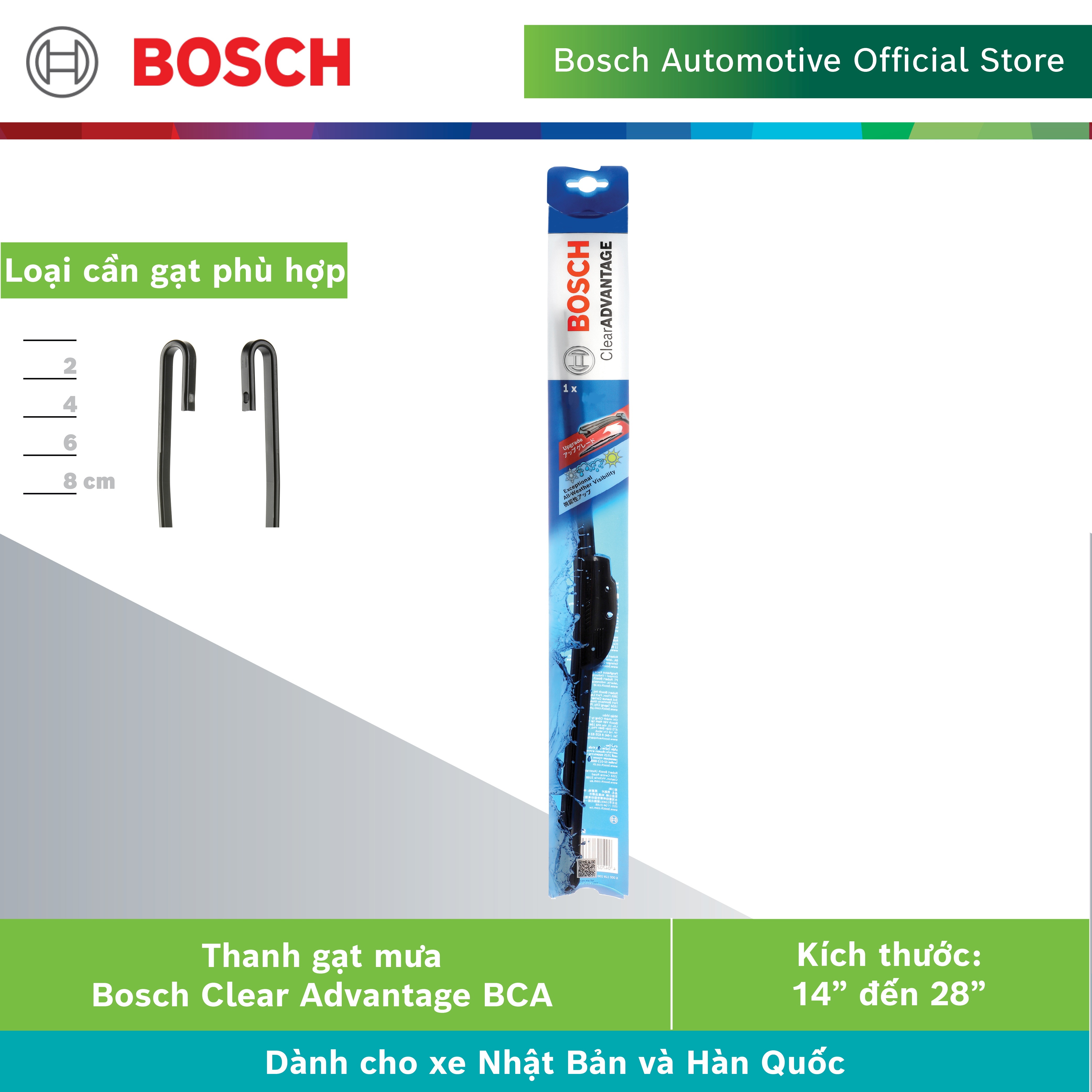 Thanh Gạt mưa Bosch Clear Advantage - Hàng chính hãng