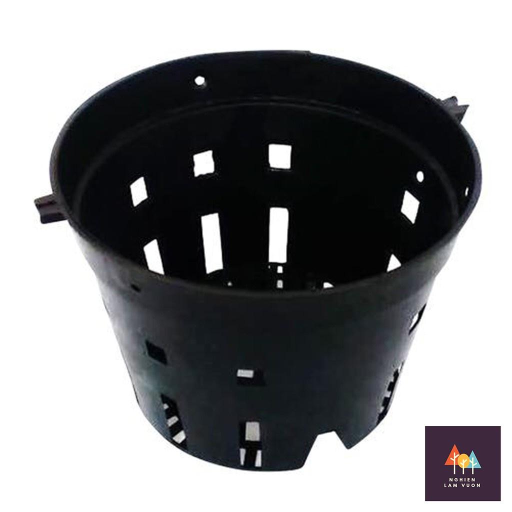 Chậu nhựa đen trồng lan, cây cảnh fi 12