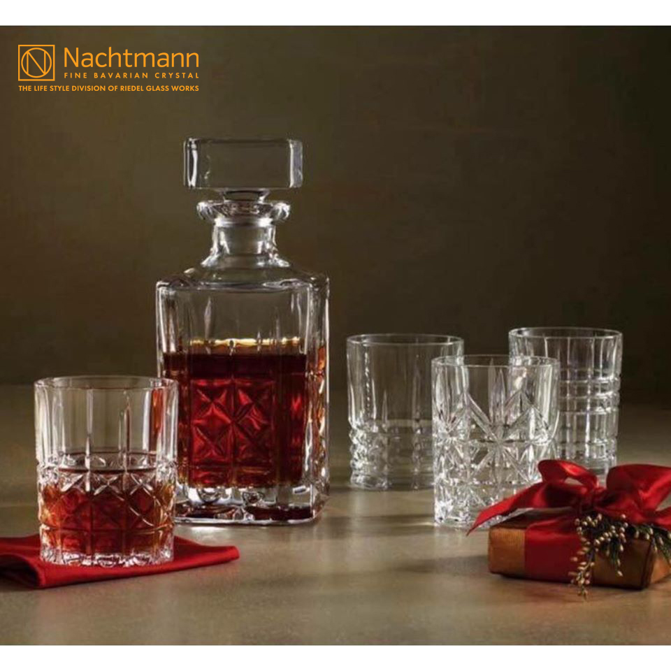 Bộ bình &amp; ly pha lê whisky Nachtmann Highland 5 món - Hàng chính hãng Đức