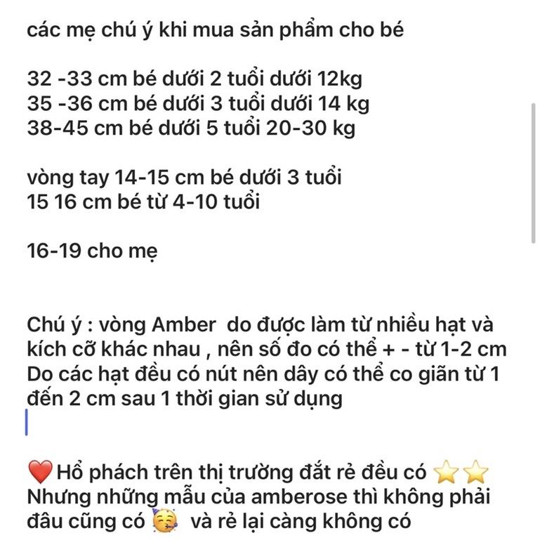 Bộ vòng Amber Úc mẫu Limited cho bé 0-10 tuổi VCABDBs1