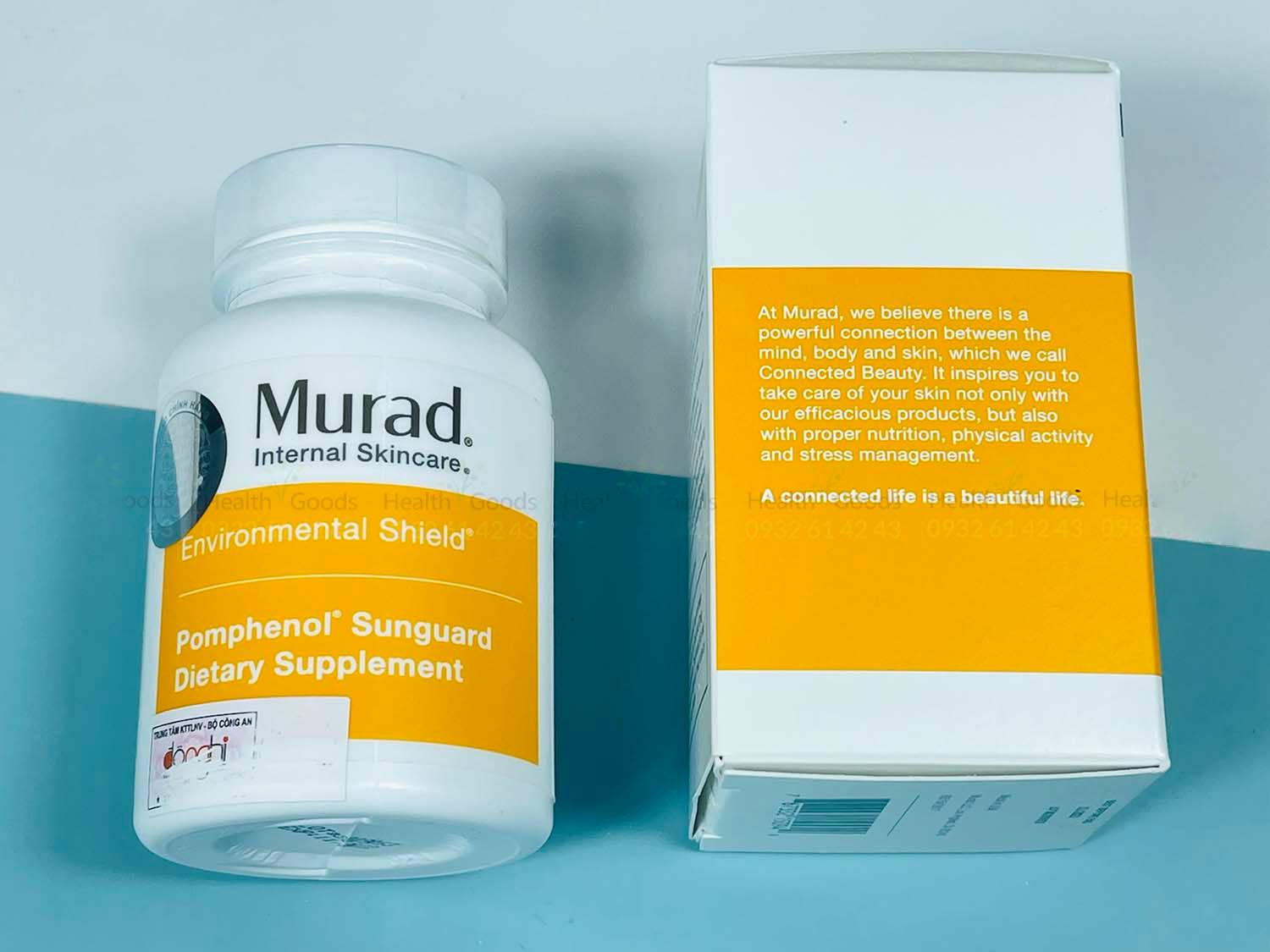 Viên uống chống nắng nội sinh Murad Pomphenol Sunguard Hộp 60 viên của Mỹ - Chống nắng, trắng da từ quả lựu