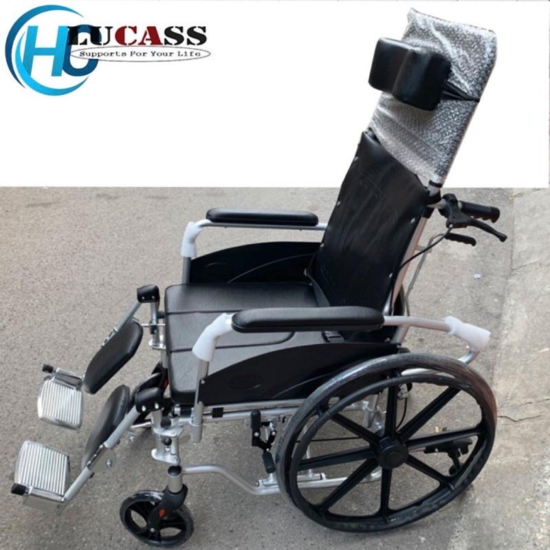 Xe Lăn Nằm Đa Năng cao cấp Lucass X-7L , Khung Nhôm Nhẹ, Bô Vuông, Đệm Simili, Bánh Mâm, Có Thắng