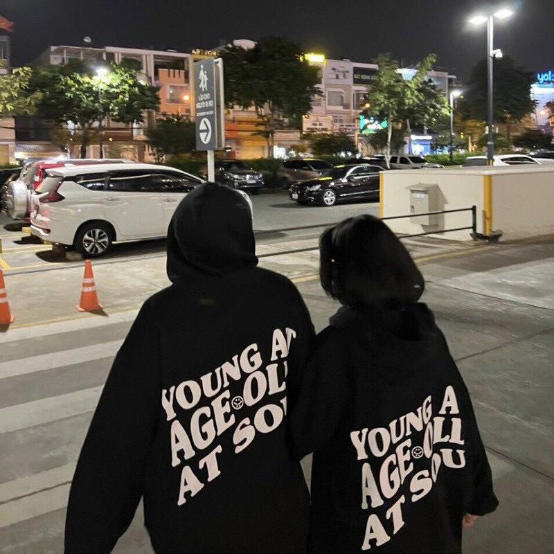 Áo khoác Hoodie Nam Nữ , Áo Khoác Dây Kéo Có Nón RỘng In YOUNG Basic Unisex